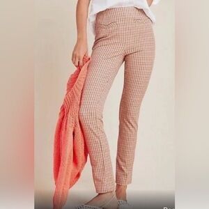 ANTHROPOLOGIE the essential SLIM Pant Plaid Side Zip  Size 12
